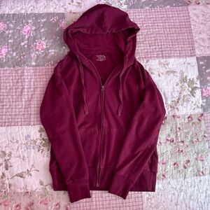 Burgundy Hooded Jacket